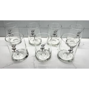 SET of 7 Vintage B.C. Johnny Hart Arby's Glass Tumblers, Highball Glass - B.C.